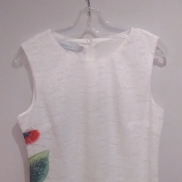 Desigual White Dress with Red and Blue Floral Accents - Picture 4 of 14